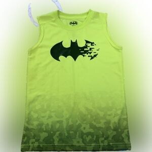 Batman Neon Yellow Green Kids Tank Top